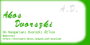 akos dvorszki business card